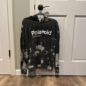 Polaroid Black and White Tie-Dye Hoodie
